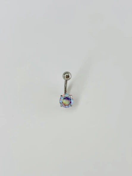 Rodyum Zirkon Taşlı Çelik Göbek - Pg0011 ürün görseli 1
