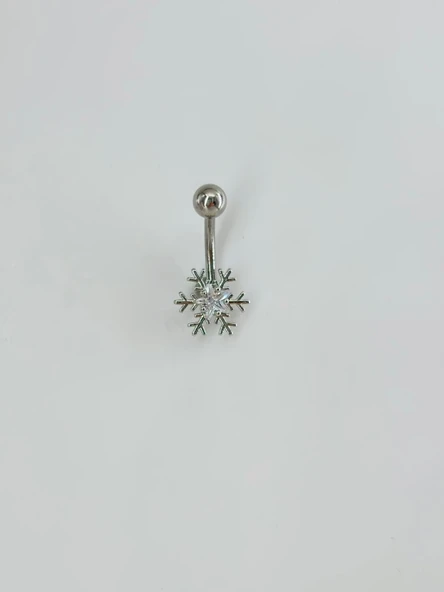 Kar Tanesi Detaylı Göbek Piercing - Pg0103 ürün görseli 1