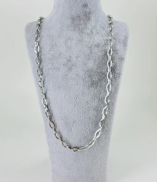 Rodyum Çelik Erkek Kolye 60 Cm - Ekl0018 ürün görseli 1