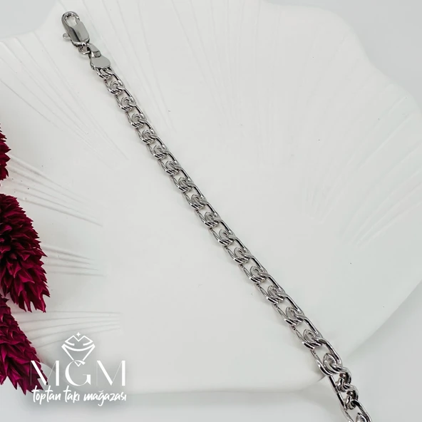 Rodyum Pirinç Bileklikler 19,5 Cm - Kbl0056 ürün görseli 1