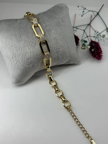Zirkon Taşlı Pirinç Zirkon Bileklikler 17+3 Cm - Kbl0311 ürün görseli 1