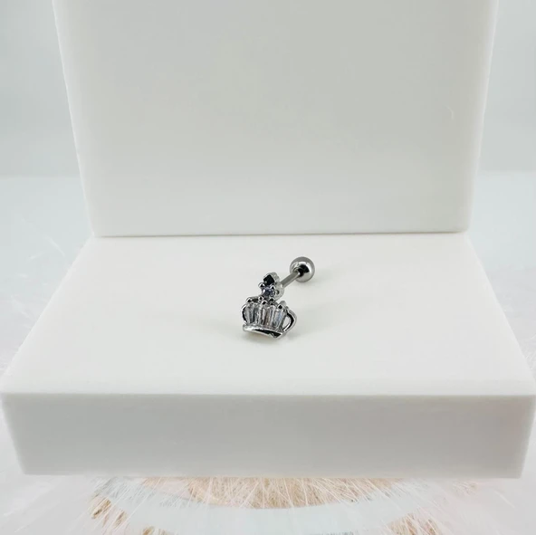 Rodyum Zirkon Taşlı Uç Kısmı : Pirinç Kıkırdak Bar Uzunluğu : 6 Mm / Bar Kalınlığı 0.8 Mm / Top Boyu 3 Mm - Pt0043 ürün görseli 1