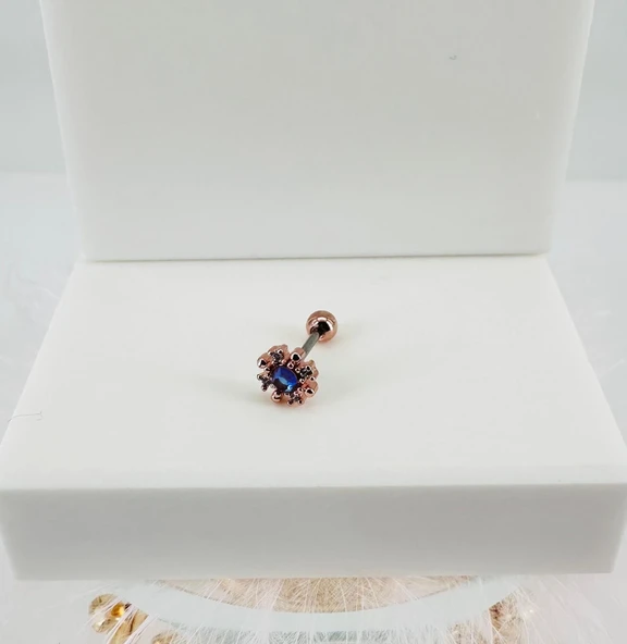 Zirkon Taşlı Uç Kısmı : Pirinç Kıkırdak Bar Uzunluğu : 6 Mm / Bar Kalınlığı 0.8 Mm / Top Boyu 3 Mm - Pt0038-2 ürün görseli 1