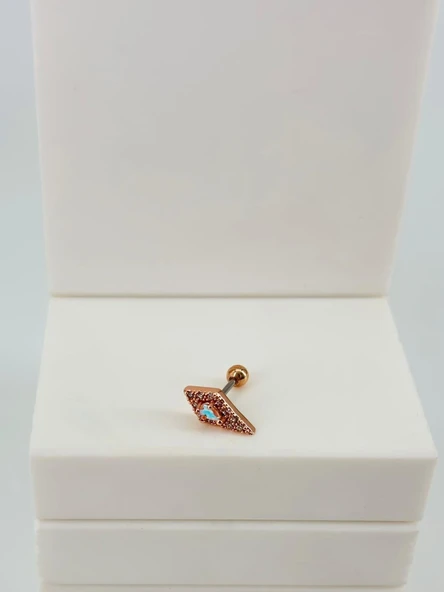 Zirkon Taşlı Uç Kısmı : Pirinç Kıkırdak Bar Uzunluğu : 6 Mm / Bar Kalınlığı 0.8 Mm / Top Boyu 3 Mm - Pt0065-2 ürün görseli 1