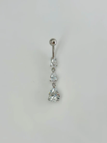 Su Detaylı Sallantılı Göbek Piercing - Pg0062 ürün görseli 1