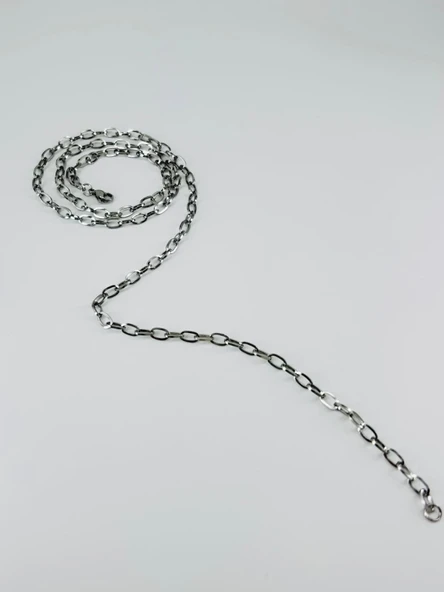 Rodyum Çelik Erkek Kolye 60 Cm - Ekl0018 - Resim 2