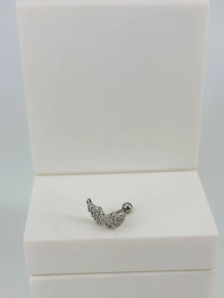 Rodyum Zirkon Taşlı Uç Kısmı : Pirinç Kıkırdak Bar Uzunluğu : 6 Mm / Bar Kalınlığı 0.8 Mm / Top Boyu 3 Mm - Pt0054 ürün görseli 1
