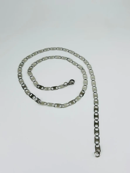 Rodyum Çelik Erkek Kolye 60 Cm - Ekl0017 - Resim 2