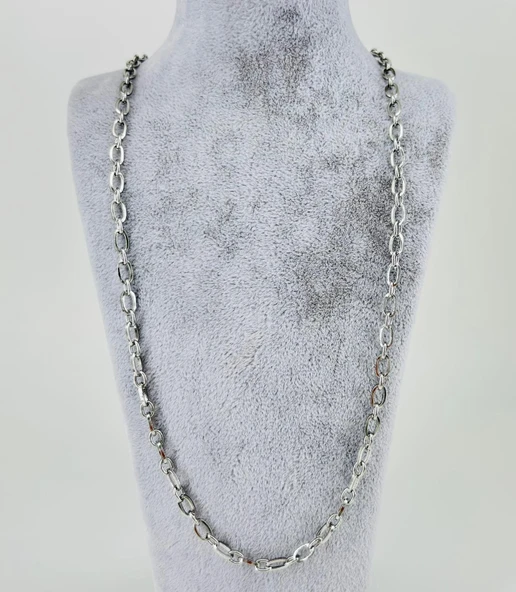 Rodyum Çelik Erkek Kolye 60 Cm - Ekl0014 ürün görseli 1