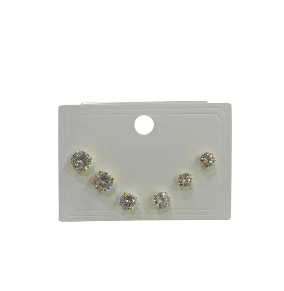 Zirkon Taşlı Pirinç Altılı Kombin Küpe - Kp00610 ürün görseli 1