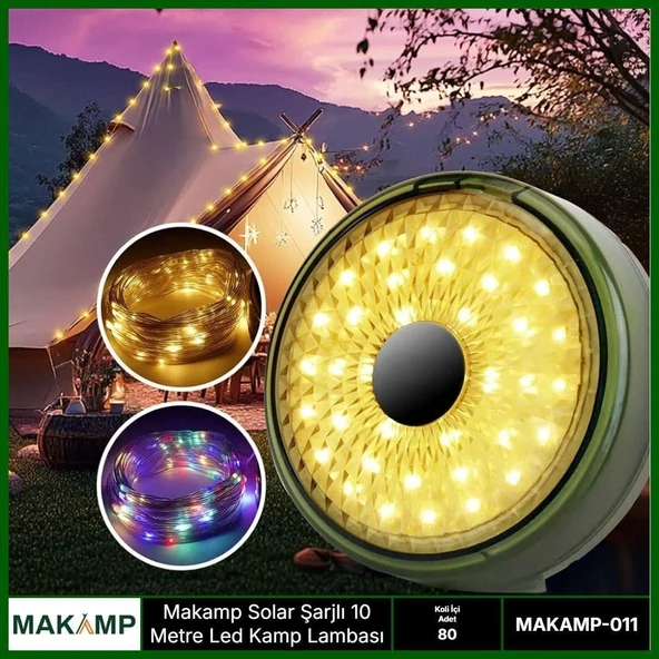 Solar Şarjlı 10 Metre Led Kamp Lambası ürün görseli 1