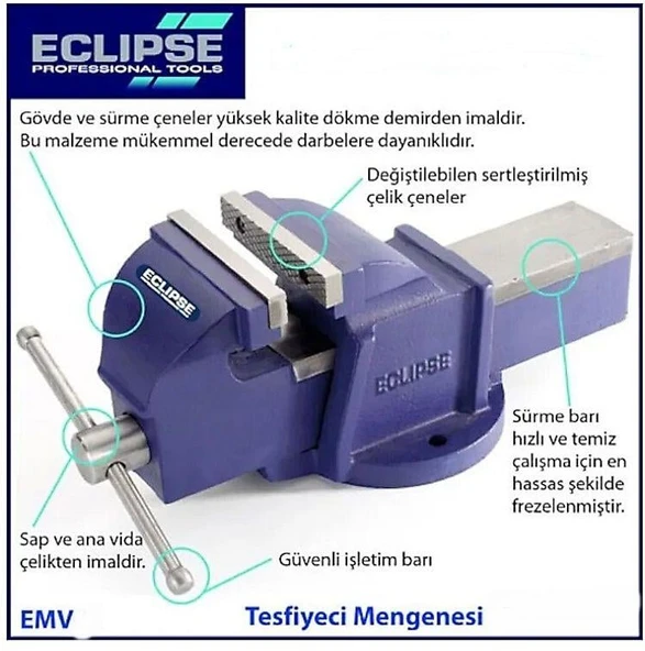 Eclipse EMV-6 Tesviyeci Mengene 150 mm - Resim 3