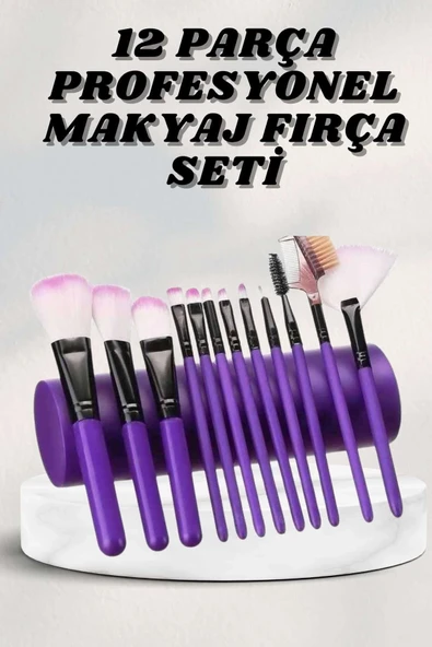 Makyaj Fırçası 12 Parça Set Yumuşak Uçlu Göz Makyajına Uygun Hafif Taşınabilir Çanta ürün görseli 1