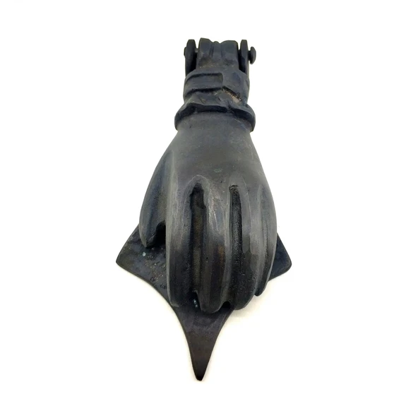 Antika Tarz Dekoratif Pirinç El Kapı Tokmağı, Taktak - 167X75 Mm, Oksit ürün görseli 1