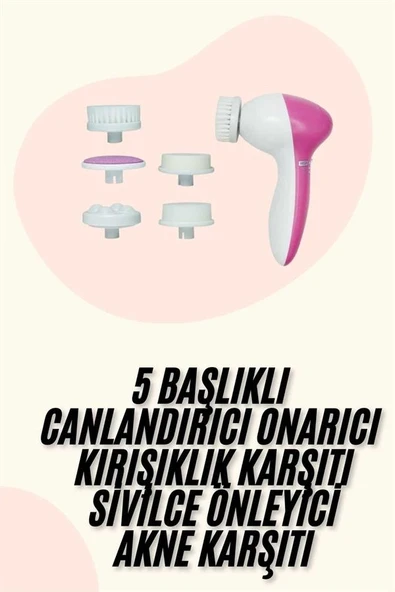 5 Başlıklı Titreşimli Cilt Temizleme Seti Canlandırıcı Onarıcı ürün görseli 1