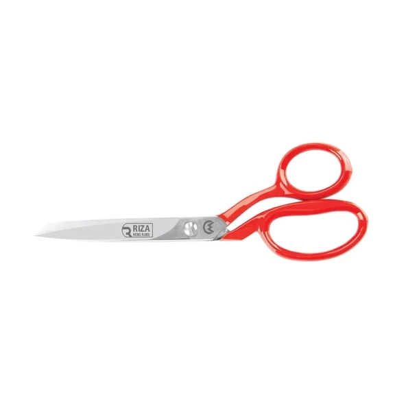 3257-8 Tekstil / Yatık Konfeksiyon Makası No: 8 İnç / 20,32Cm - Nikel Kaplama, Kırmızı Saplı, Mikro Tırtıllı ürün görseli 1