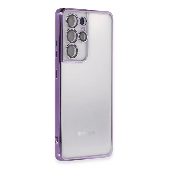 Galaxy S21 Ultra Kılıf Lensli Silikon - Mor ürün görseli 1
