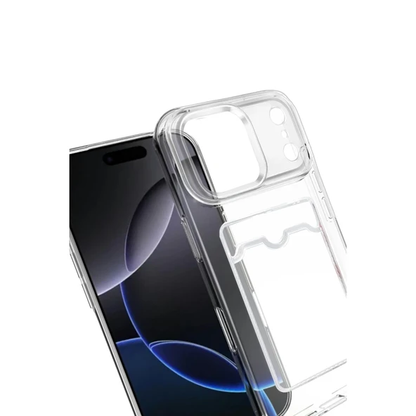 İphone 17 Kart Şeffaf Silikon - Şeffaf - Resim 2