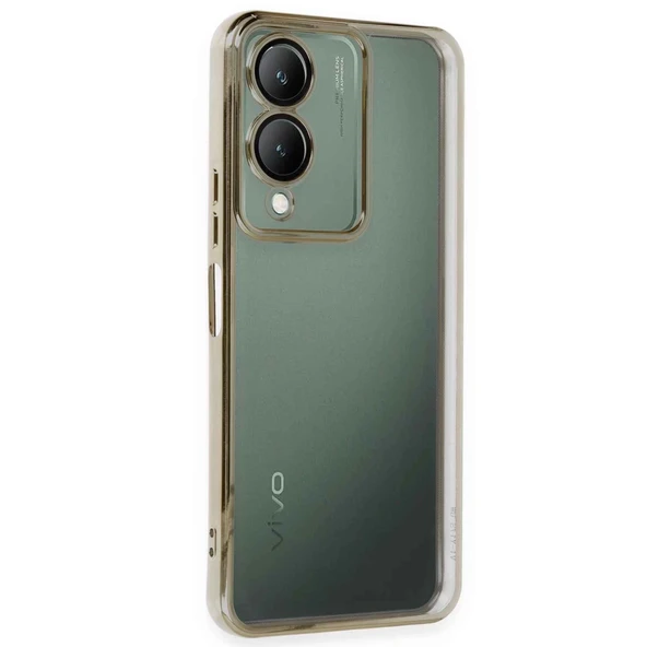 Vivo Y17S Kılıf Lensli Silikon - Gold ürün görseli 1