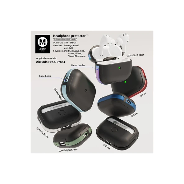 Airpods 3 (3.Nesil) Mo-A8 Armor Kılıf - Gümüş - Resim 2