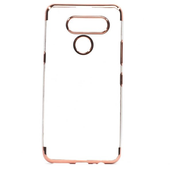 LG K50S Kılıf İnce Köşeleri Renkli Şeffaf Silikon ürün görseli 1
