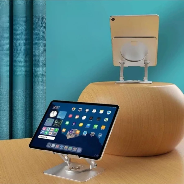 360 Derece Dönebilen Yükseltilmiş Masaüstü Ayarlanabilir Metal Tablet Standı ürün görseli 1
