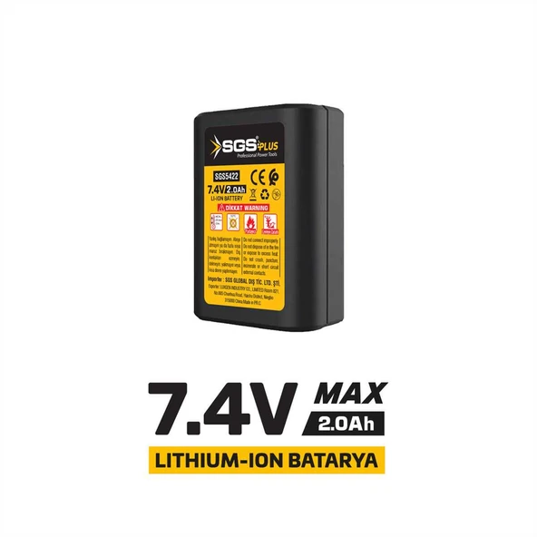 SGS 7.4 VOLT 2.0 Ah YEDEK BATARYA (AKÜLÜ VANTUZ 250KG) ürün görseli 1