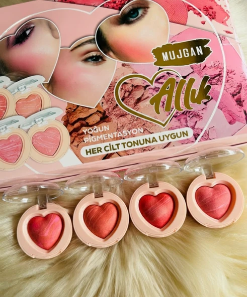 4'lü Kalp Allık Blush Seti ürün görseli 1