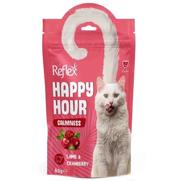 Reflex Happy Hour Calmness Kuzulu ve Kızılcıklı Kedi Ödül Maması 60gr ürün görseli 1