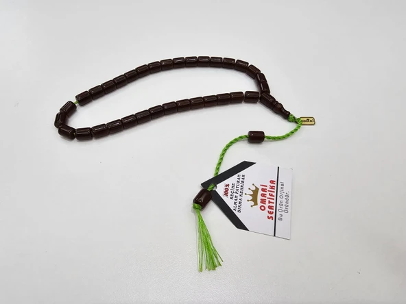 Omari İmzalı Sertifikalı Alman Faturan Sıkma Kehribar Tesbih 7,5x9,2 mm Kapsül  Kesim ürün görseli 1