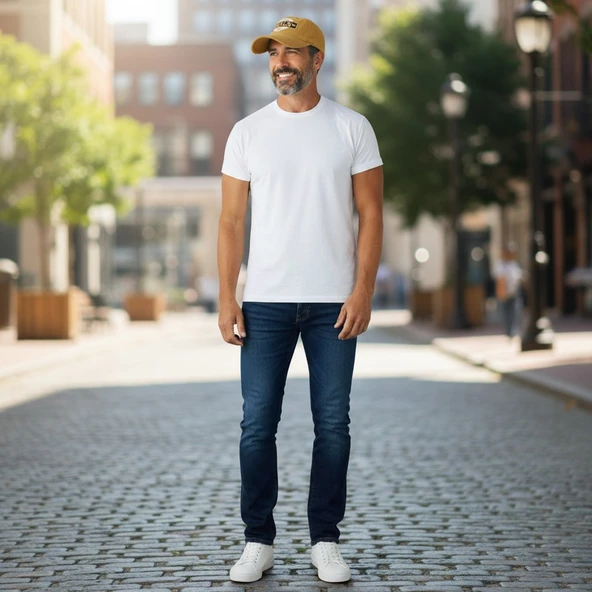 Unisex Vintage Eskitme Beyzbol Şapkası BRKLN Nakışlı Ayarlanabilir Sarı Pamuklu Cap ürün görseli 1