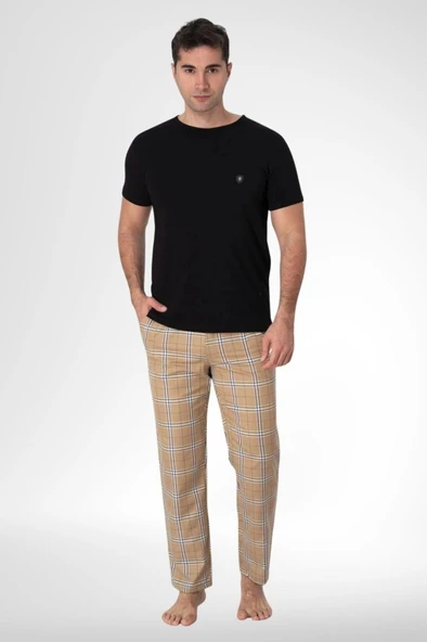 Mecit 2909 Siyah Ekoseli Erkek Büyük Beden Pijama Takımı ürün görseli 1