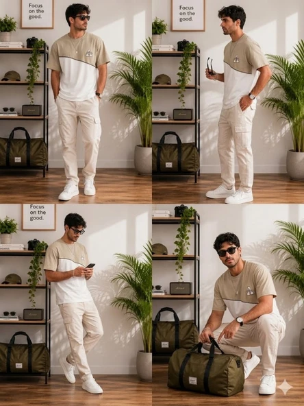 Erkek Beyaz O Yaka Basic T-Shirt - Resim 4