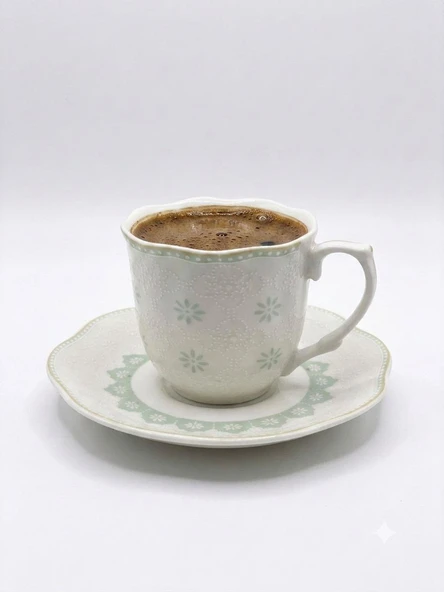Porselen Kahve Takımı 6 Kişilik | Özel Tasarım | 90 ml ürün görseli 1