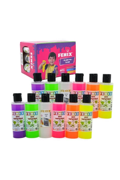 10 Renk Slime Jeli Ve 2 Tüp Sıvı Boraks - Slaym Yapım Seti ürün görseli 1