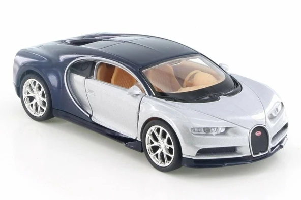 Welly Çek Bırak 12 Cm. BUGATTI CHIRON - GRİ - Resim 4