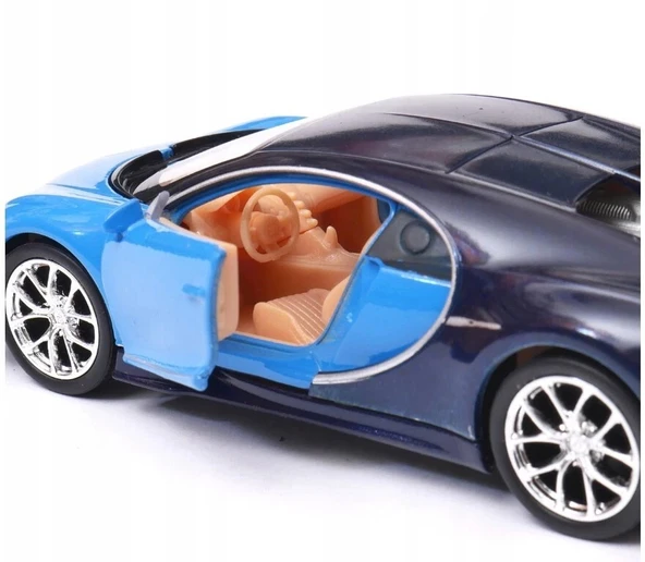 Welly Çek Bırak 12 Cm. BUGATTI CHIRON - MAVİ - Resim 5