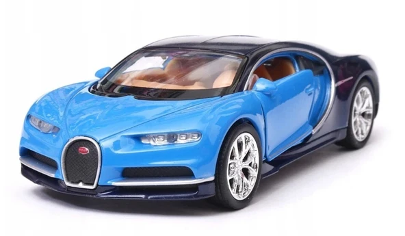 Welly Çek Bırak 12 Cm. BUGATTI CHIRON - MAVİ - Resim 2
