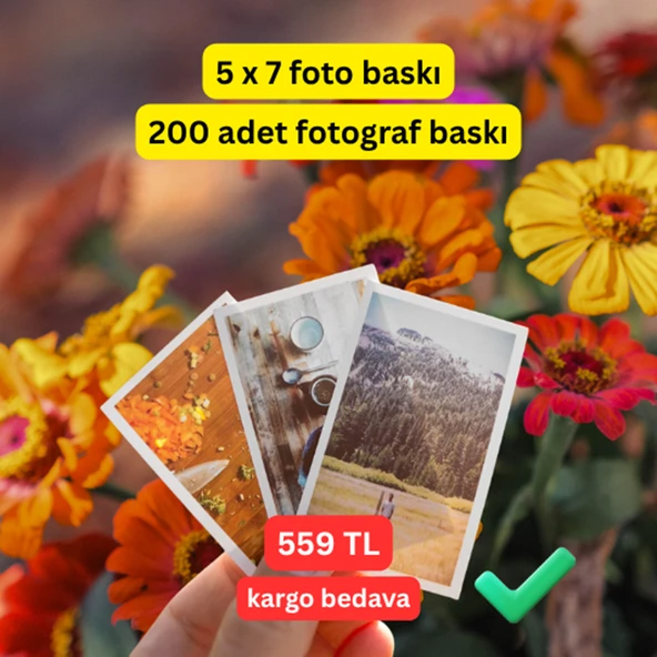 200 Adet Mini Fotoğraf Baskı Seti 5x7 cm ürün görseli 1