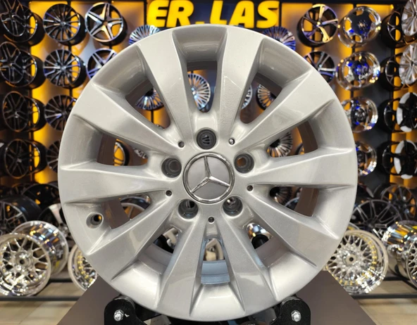 4 Adet MERCEDES ORIJINAL 6.5*16 5*112 ET52 66.6 SILVER JANT REVİZE EDİLMİŞ (Takım) ürün görseli 1