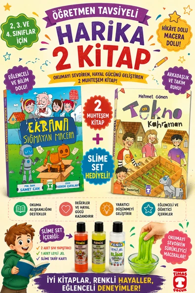 TİMAŞ 2,3. ve 4.Sınıflar İçin Ekrana Sığmayan Macera-Tekno Kahraman (SLİME SET HEDİYELİ) ürün görseli 1