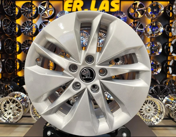 4 Adet SKODA ORIJINAL 7*16 5*112 ET48 57.1 SILVER JANT REVİZE EDİLMİŞ (Takım) ürün görseli 1