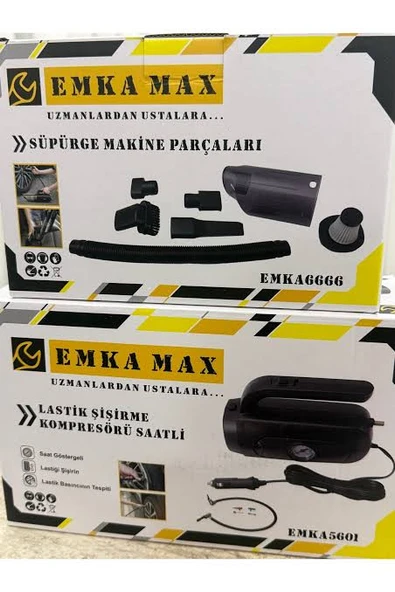 4'ü 1 Arada Dijital Göstergeli Güçlü Araç Süpürgesi ve Lastik Şişirme Kompresörü Set ürün görseli 1