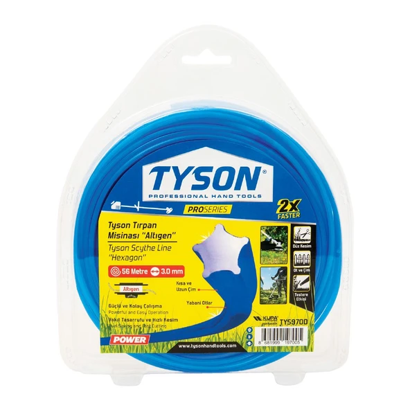 Tyson Tırpan Misinası Altıgen 3,0 Mm X 56 Mt. ürün görseli 1