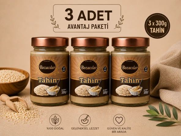 E.Bozacılar 3x300 gr Tahin %100 Yerli ürün görseli 1