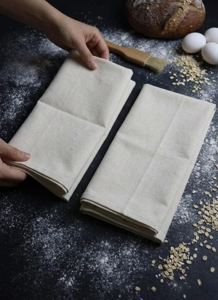 Ham Kumaş Hamur Mayalama Bezi Ekmek Simit Poğaça Şekillendirme Örtüsü 45x100 ürün görseli 1