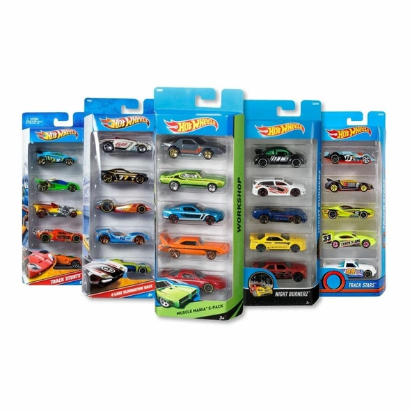 Hot Wheels 5'li Araba Seti - 1:64 Ölçekli Metal Model Araç Koleksiyonu ürün görseli 1