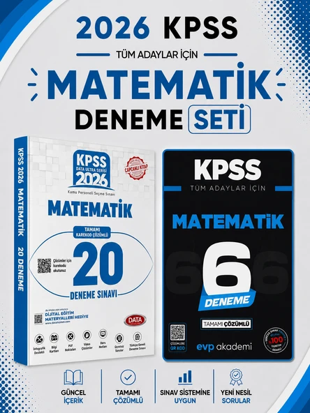 Data 2026 KPSS Matematik Deneme & KPSS Matematik 6 Deneme Evp Akademi Seti ürün görseli 1