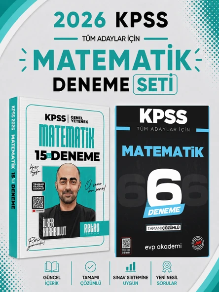Retro 2026 KPSS Matematik Deneme & KPSS Matematik 6 Deneme Evp Akademi Seti ürün görseli 1