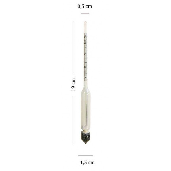 AEK-Tech 3'lü Set Termometreli Alkolmetre 0-40-70-100 - Resim 6